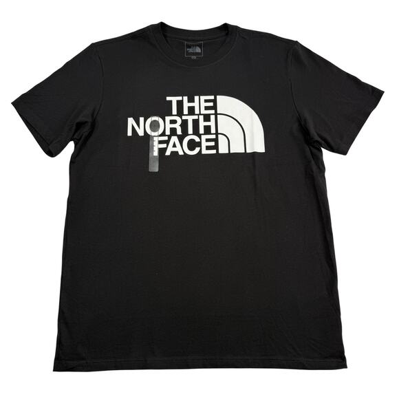 North Face Shirt Mens Medium Black Circular Design Graphic Tee Outdoors Logo - Picture 1 of 5